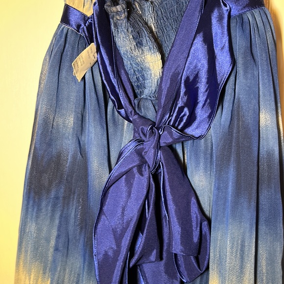 Vintage Twenty One Knee Length Halter Dress NWT Cream and Tan Size Small - Picture 5 of 8